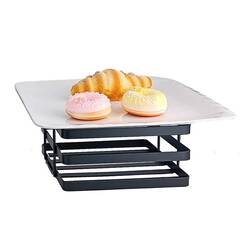 Groovy - Açık Büfe Sunum Yükseltici, Kare Metal, 20x20x10 Cm