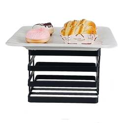 Groovy - Açık Büfe Sunum Yükseltici, Kare Metal, 20x20x15 Cm