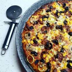 Altınbaşak Sac Pizza Tavası, Delikli, Granit, 18 Cm - Thumbnail