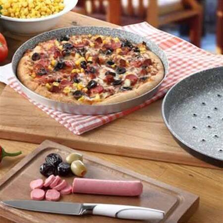 Altınbaşak Sac Pizza Tavası, Delikli, Granit, 18 Cm