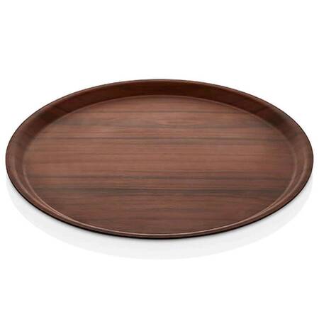 Arcoform Servis Tepsisi, Ceviz, Ahşap Desenli, Yuvarlak 43 Cm