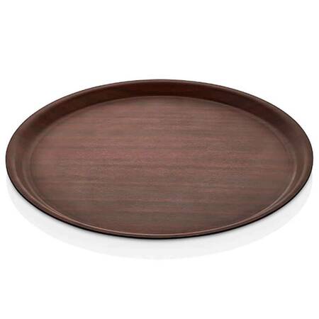 Arcoform Servis Tepsisi, Yuvarlak, Maun Ahşap Desenli, 38 Cm