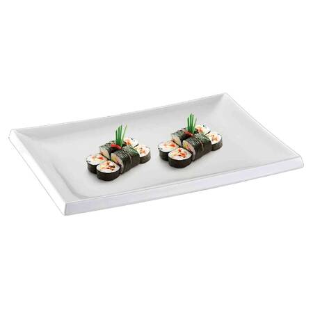 Biradlı Açık Büfe Sushi Servis Tabağı, Melamin, 40x27x2 Cm