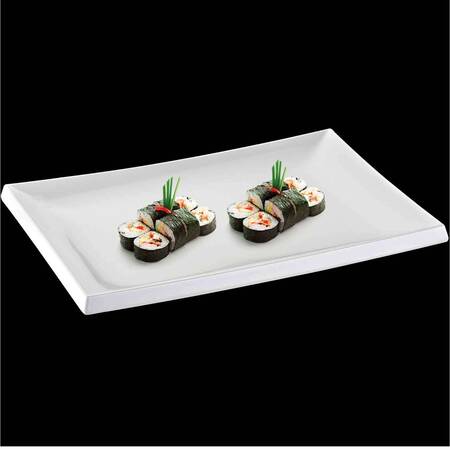 Biradlı Açık Büfe Sushi Servis Tabağı, Melamin, 40x27x2 Cm