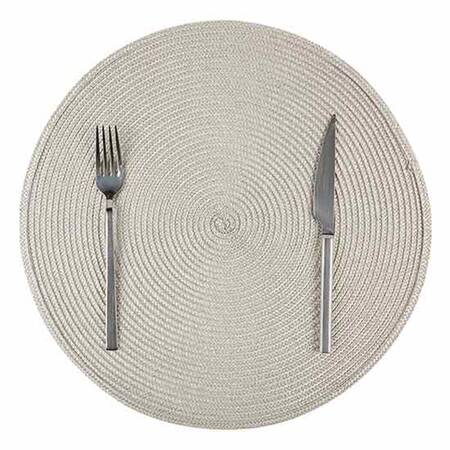 Biradlı Amerikan Servis, Yuvarlak Pvc Gri 38 Cm