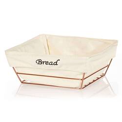 BİRADLI - Biradlı Bezli Ekmek Sepeti, Kare, 22x22 Cm, Bakır