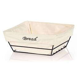 BİRADLI - Biradlı Bezli Ekmek Sepeti, Kare, 22x22 Cm, Siyah BİRADLI - Biradlı Bezli Ekmek Sepeti, Kare, 22x22 Cm, Siyah
