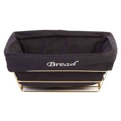 BİRADLI - Biradlı Ekmek Sepeti, Siyah Bezli, Kare, 22x22 Cm, Altın