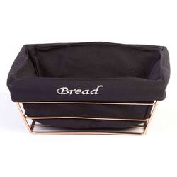 BİRADLI - Biradlı Ekmek Sepeti, Siyah Bezli, Kare, 22x22 Cm, Bakır BİRADLI - Biradlı Ekmek Sepeti, Siyah Bezli, Kare, 22x22 Cm, Bakır