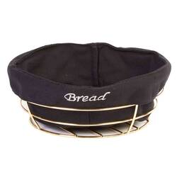 BİRADLI - Biradlı Ekmek Sepeti, Siyah Bezli, Yuvarlak, 23x23 Cm, Altın BİRADLI - Biradlı Ekmek Sepeti, Siyah Bezli, Yuvarlak, 23x23 Cm, Altın