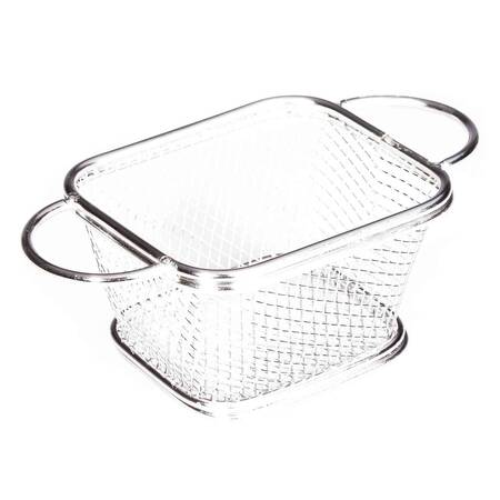 Biradlı Patates Sunum, Dikdörtgen Çift Kulplu, 10x8.5x6.5 Cm