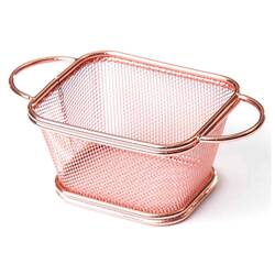 BİRADLI - Biradlı Patates Sunum Sepeti, Çift Kulp, Bakır