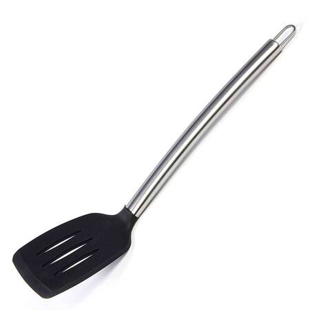 Biradlı Silikon Spatula, Siyah, 35 Cm