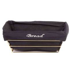 BİRADLI - Biradlı Siyah Bezli Ekmek Sepeti, Dikdörtgen, 22x16 Cm, Altın BİRADLI - Biradlı Siyah Bezli Ekmek Sepeti, Dikdörtgen, 22x16 Cm, Altın
