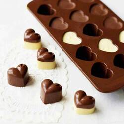 Çikolata Kalıbı, Silikon, Kalp, 21,2x10,6x2 Cm - Thumbnail
