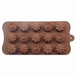 Çikolata Kalıbı - Silikon - Karışık Çiçek (SCK-10) - Thumbnail