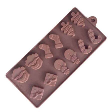 Çikolata Kalıbı, Silikon, Yılbaşı, 22,5x10x1,5 Cm