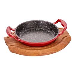 Altınbaşak - Döküm Alüminyum Sahan, Ahşap Nihale, Kırmızı 16 Cm Altınbaşak - Döküm Alüminyum Sahan, Ahşap Nihale, Kırmızı 16 Cm