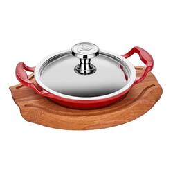 Altınbaşak - Döküm Alüminyum Sahan, Paslanmaz Kapak, Ahşap Nihale, Kırmızı 20 Cm Altınbaşak - Döküm Alüminyum Sahan, Paslanmaz Kapak, Ahşap Nihale, Kırmızı 20 Cm