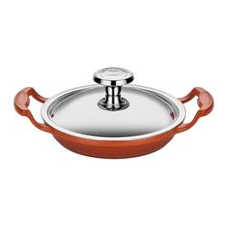 Altınbaşak - Döküm Alüminyum Sahan, Paslanmaz Kapaklı, Turuncu 16 Cm Altınbaşak - Döküm Alüminyum Sahan, Paslanmaz Kapaklı, Turuncu 16 Cm