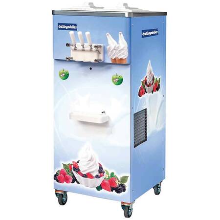 Öztiryakiler Dondurma Frozen Yoğurt Makinesi 3 Kollu Karıştırıcılı 2X15 Lt OEF 4000A