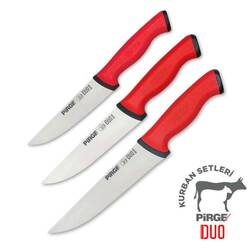 Pirge Duo Profesyonel Kasap Et Bıçak Seti, 3'lü - Thumbnail