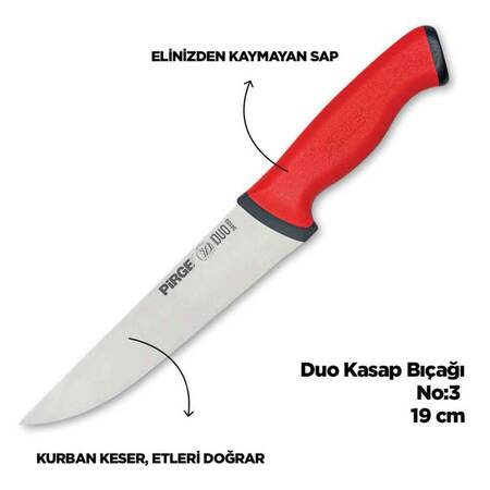 Pirge Duo Profesyonel Kasap Et Bıçak Seti, 3'lü