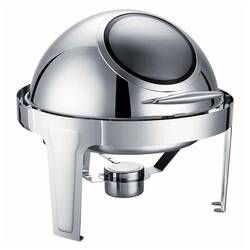 EPİNOX - Epinox Chafing Dish Roltop, Yuvarlak Camlı, 6 L