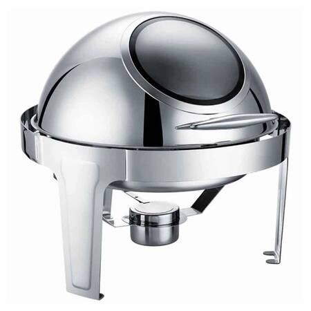 Epinox Chafing Dish Roltop, Yuvarlak Camlı, 6 L