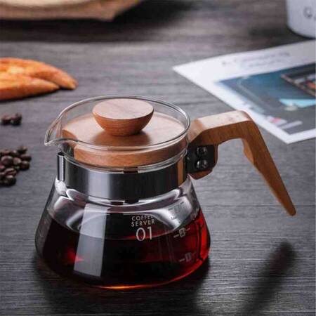Epinox Kahve Sürahisi, Ahşap Saplı, 400 ml