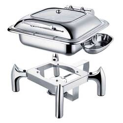 EPİNOX - Epinox Reşo Chafing Dish, 2/3, Hidrolik Kapaklı, 6 L (1)