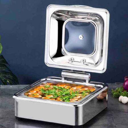 Epinox Reşo Chafing Dish, 2/3, Hidrolik Kapaklı, Gömme, 6 L