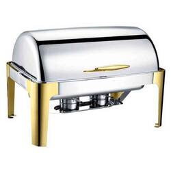 Epinox Roll Top Kapaklı Chafing Dish, Gold, 9 L - Thumbnail