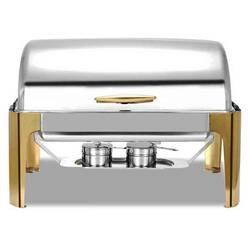 Epinox Roll Top Kapaklı Chafing Dish, Gold, 9 L - Thumbnail