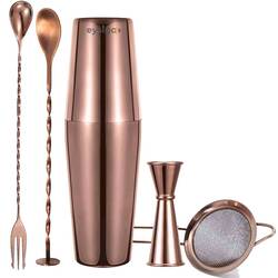 Eysigo - Eysigo Boston Kokteyl Shaker Seti, Bakır, 550/750 ml, 5 Parça