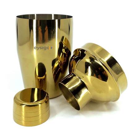 Eysigo Kokteyl Shaker Seti, Gold, 350 ml, 3 Parça