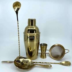 Eysigo Kokteyl Shaker Seti, Gold, 500 ml, 6 Parça - Thumbnail