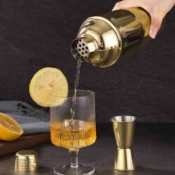 Eysigo Kokteyl Shaker Seti, Gold, 700 ml, 2 Parça - Thumbnail