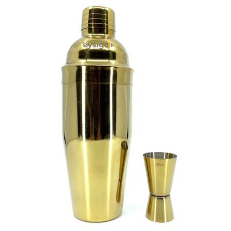 Eysigo Kokteyl Shaker Seti, Gold, 700 ml, 2 Parça