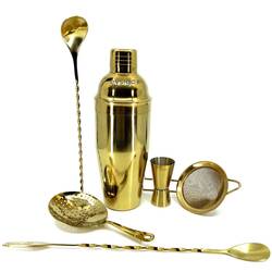 Eysigo Kokteyl Shaker Seti, Gold, 700 ml, 6 Parça - Thumbnail