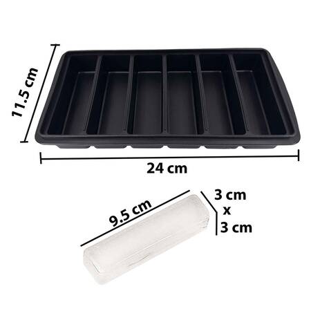 Eysigo Premium Silikon Çubuk Buz Kalıbı 6 Bölmeli, Kapaklı Siyah