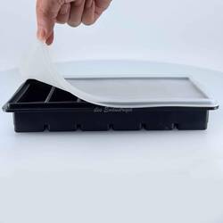 Eysigo Premium Silikon Çubuk Buz Kalıbı 6 Bölmeli, Kapaklı Siyah - Thumbnail