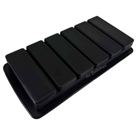 Eysigo Premium Silikon Çubuk Buz Kalıbı 6 Bölmeli, Kapaklı Siyah