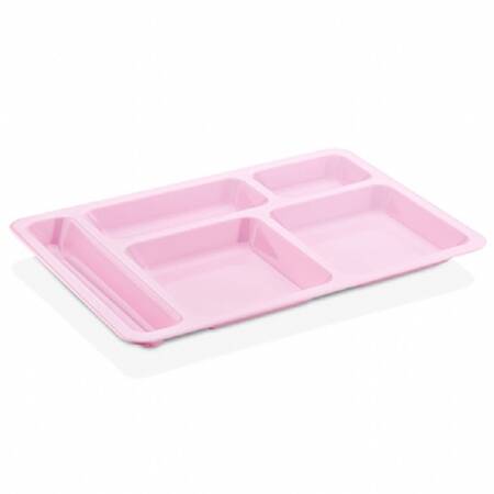 GastroPlast Polikarbonat Kreş Tipi Self Servis, Pembe Tabldot Tepsi 5 Gözlü 360X245 Mm