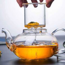 Glass Teapot 800 Ml - Glass Strainer (Cd-800C) - Thumbnail