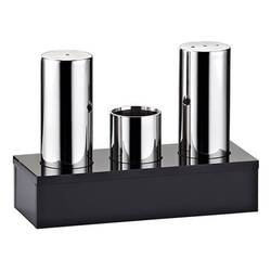 Groovy - Groovy 3 Lü Kapalı Pleksi Standlı Tuzluk Takımı İnce Parlak