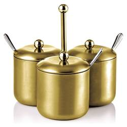 Groovy - Groovy 3'lü Baharatlık Takımı, Altın Groovy - Groovy 3'lü Baharatlık Takımı, Altın