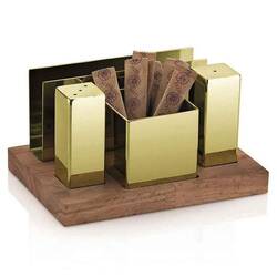 Groovy - Groovy 4'lü Kare Tuzluk Takımı, Altın Groovy - Groovy 4'lü Kare Tuzluk Takımı, Altın