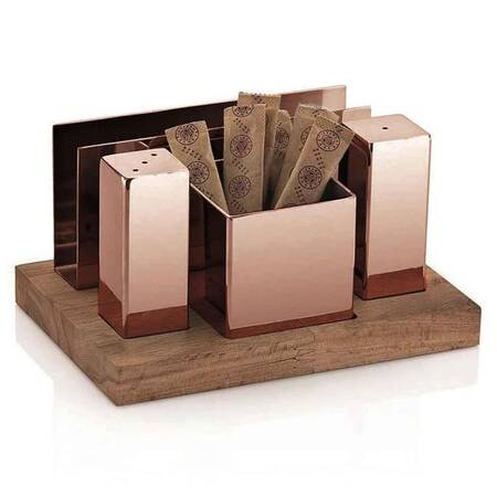 Groovy 4'lü Kare Tuzluk Takımı, Bakır Groovy 4'lü Kare Tuzluk Takımı, Bakır