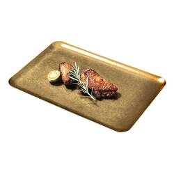 Groovy - Groovy Açık Büfe Retro Sunum Tabağı, Altın, 30X20 cm Groovy - Groovy Açık Büfe Retro Sunum Tabağı, Altın, 30X20 cm